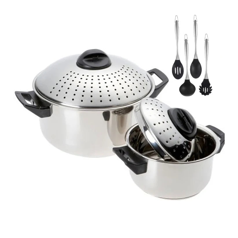 Pasta Pot Sets 24Cm Stainless Steel Strainer Basket Cookware Noodle Insert Stock Steamer Cooker Soup & Stock Pots for Kitchen