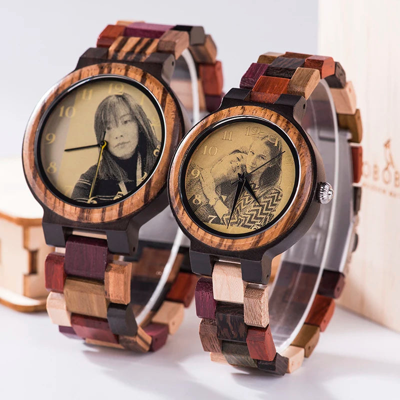 2020 Factory Direct Wood Watch for Couples Handmade with Nice Japanese Quartz Movement Valentine's Gift for Girls