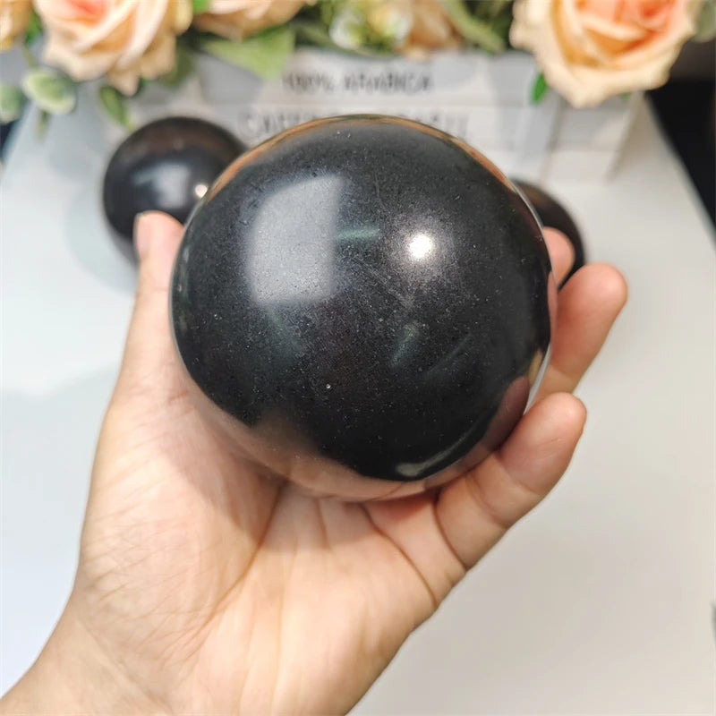 Wholesale Natural Crystal Healing Stones Black Tourmaline Stone Sphere with for Decoration