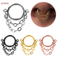 Evorte Stainless Steel Segment Clicker Ring Nostril Ball Ear Cartilage Tragus Helix Lip Piercing Nipple Nose