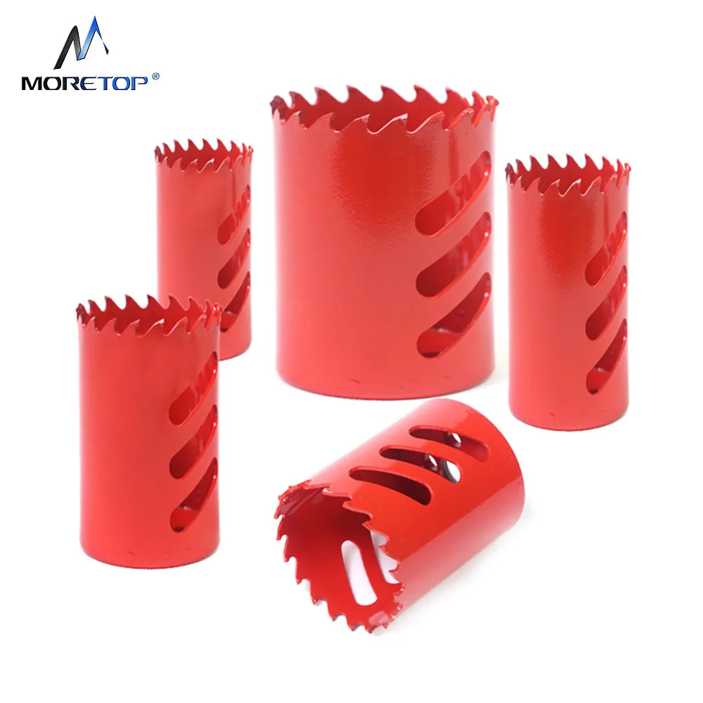 Moretop High Speed Steel Bi-Metal Hole Saw Kit 3/4\" to 2-1/2\" for Metal Drilling PVC Board Plastic Plate Drill Bits