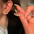 Boucle Doreilles Perle Vintage Korean Fashion Heart Earrings Simulated Pearl Earrings for Women Jewelry