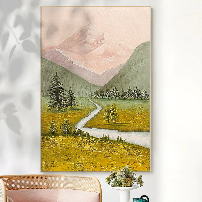 Hand Painted Hotel Artwork Modern Landscape Painting Living Room Wall Mural Handmade Canvas Art Oil Painting