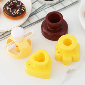 Doughnut Mold with Dipping Pliers Plastic Hollow Bread Biscuit Molding Pressure Donut Mould Cake Baking Tool
