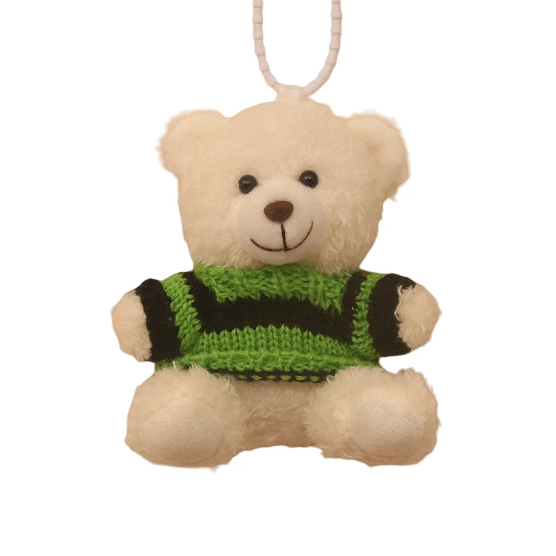 Kawaii Sweater Bear Plush Keychain Cute Plush Pendant Soft Animal Keyring Car Key Buckle Accessories Girl Women Bag Hanging