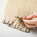 Wholesale Virgin 100% Human Remy Donant European Hair Double Drawn New Soft Thin Hand Tied Invisible Genius Weft Hair Extensions