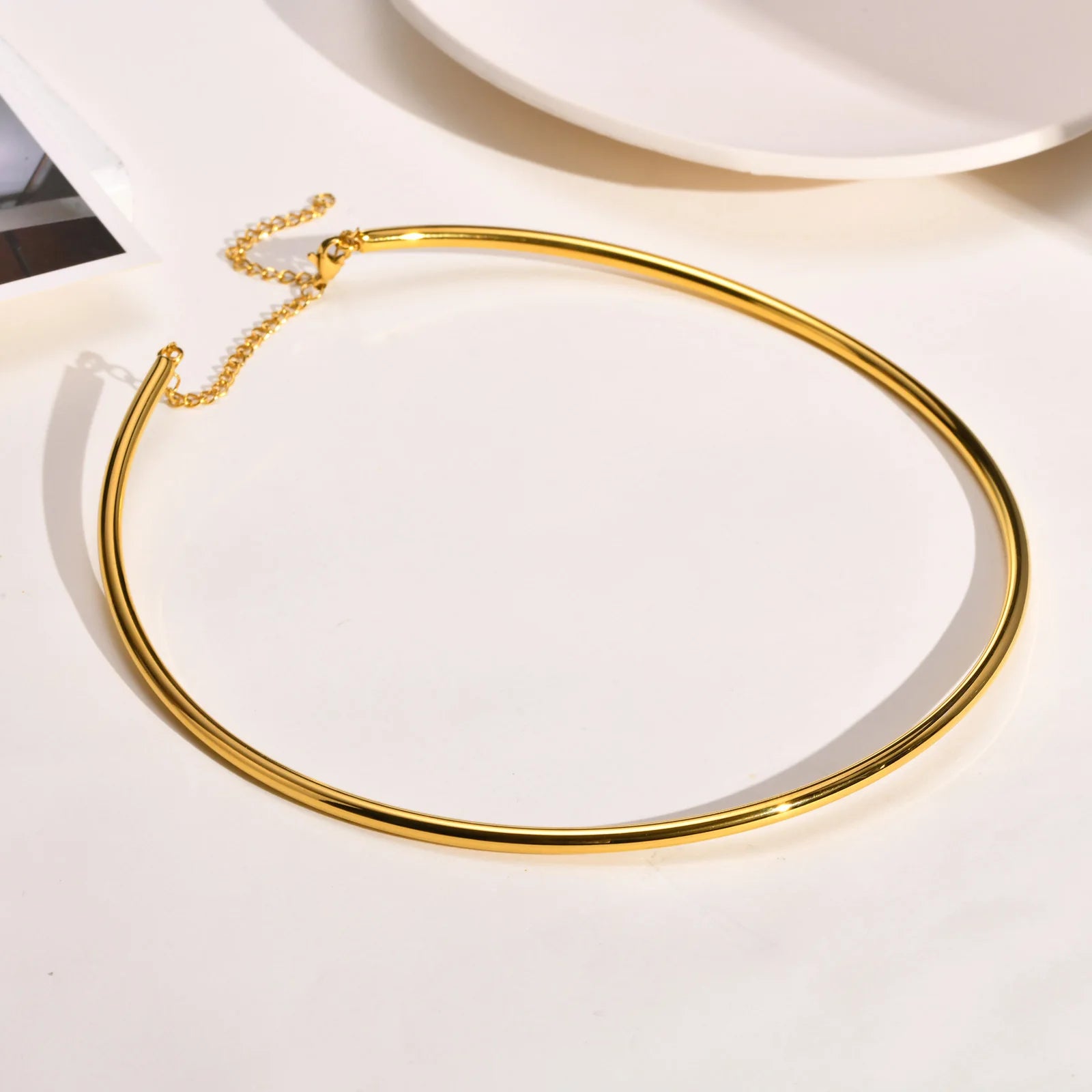 Taige Accessories Titanium Steel Gold Collar Electroplating 18k Simple Geometric Form Summer 2021 for Women Independent