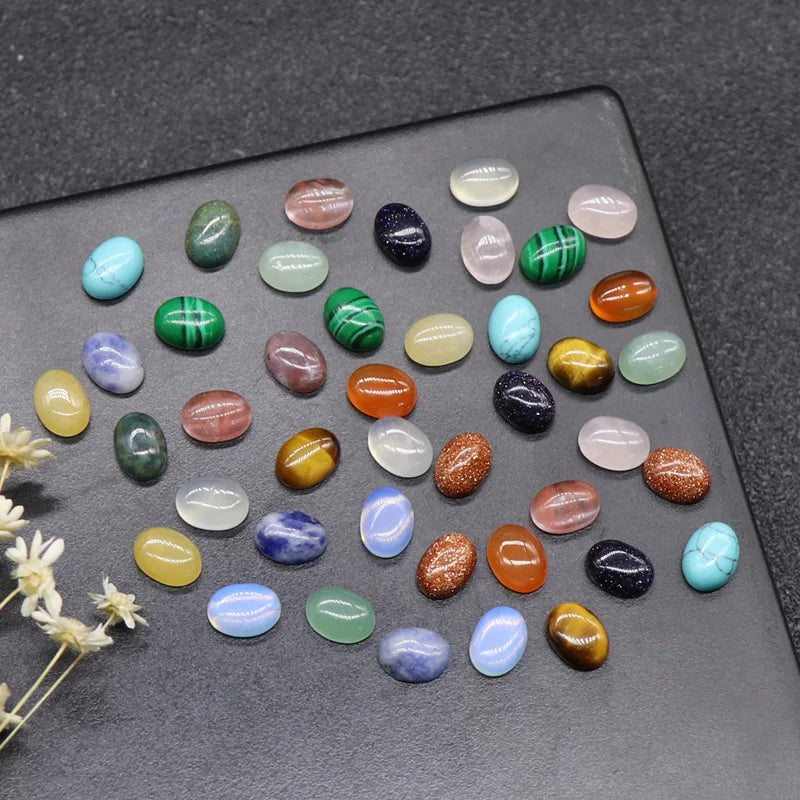 HZ Ccharms Gemstone Multi Stone Egg Shape Gemstone Cabochon for Necklace Making Crystals