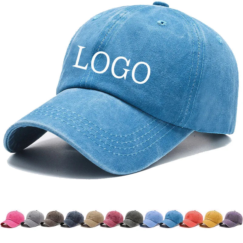 Outdoor Washed Cotton Distressed Blank Dad Hats Custom Embroidery Logo Baseball Caps