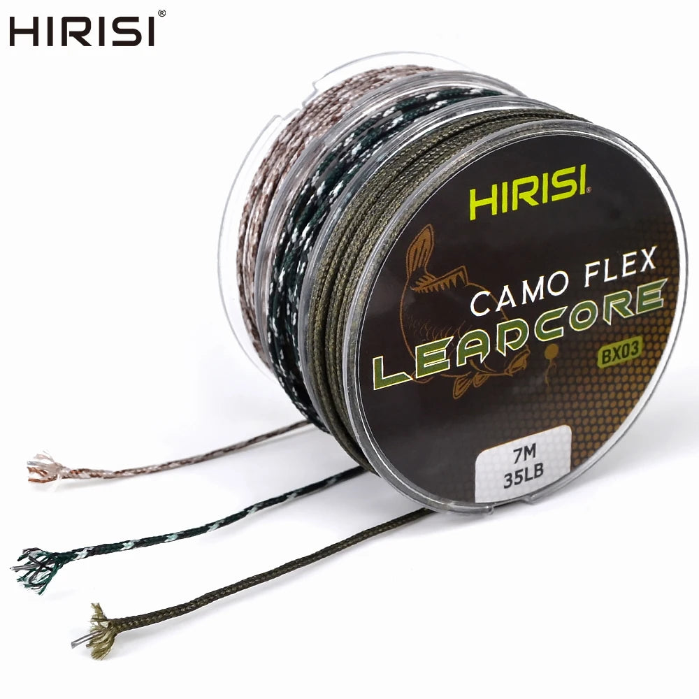 35LB 7M Hirisi Braided Wire Leadcore Carp Fishing Line 3 Color Sink Line for Lake & River Carp Fishing Tackle MegaBDM