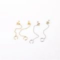 New Trendy Earring 18K Gold Plated Long Chain Cuff Earring for Women Stainless Steel Jewelry