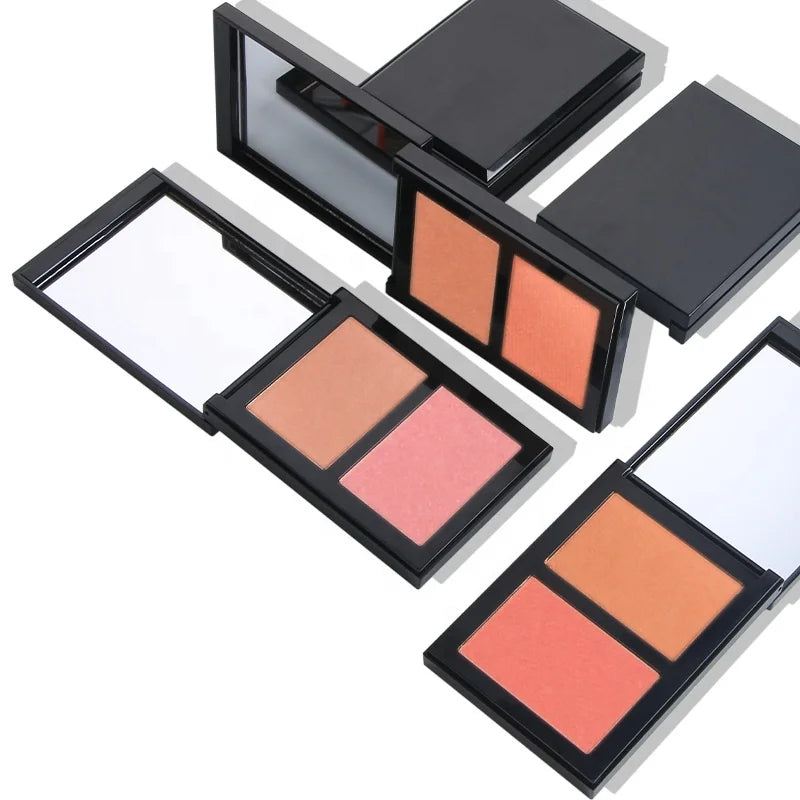 Newest Luxury Cruelty Free Make Your Own Logo Double Shades Make up Blush Palette with Mirror