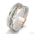 Braided Rope Genuine Black Leather Bracelet For Women Trendy 2022 Boho Wrap Bracelet For Girls