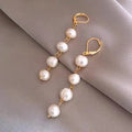 Vintage Gold Plated Geometric Natural Shell Earrings Irregular Baroque Pearl Dangle Earrings Colorful Beads Earring