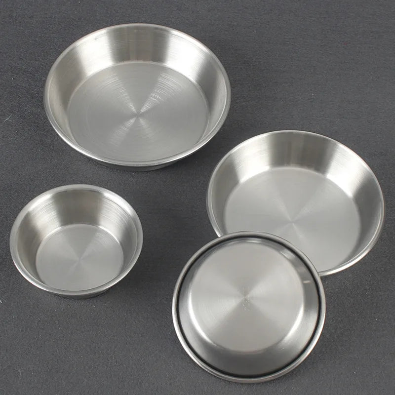 Custom Logo HOT Grade 304 Stainless Steel Sauce Dish Korean Seasoning Soy Sauce Kimchi Dish Thick Hot Pot Sauce Dish