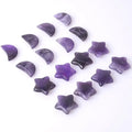 Customized Hand Carved Natural Dream Amethyst Crystal Star and Crystal Moon for Gifts