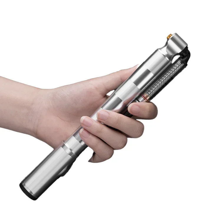 Compact Portable Mini Aluminum Bike Pump with 130-160PSI High-Pressure Schrader Valve Gauge Universal Compatibility for Bicycles