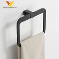 Customized Modern Design Zinc Alloy Eco-Friendly Black Sanitary Hardware Wall Bath Towel Ring Holder for Hotel Bathroom Use