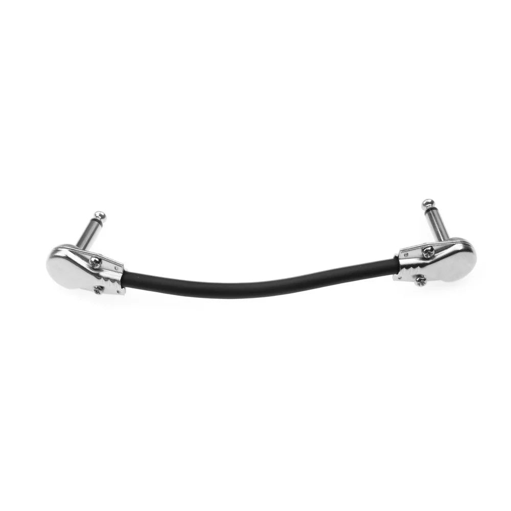 Guitar Effect Pedal Cable Wire Flat Patch Cable Cord 6.35mm Right Angle Pancake Design 15cm