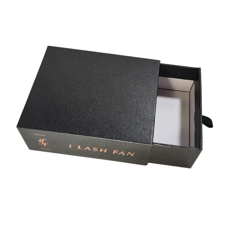 Luxury Magnetic Sliding Packaging Paperboard Box Embossing Custom False Eyelashes Gift Sleeve Cosmetic Storage Display Recycled