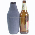 Grey Men Denim Zipper Neoprene Beverage Beer Bottle Holder Bag Sleeve