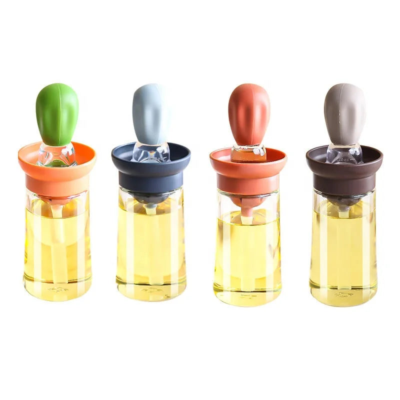 Cooking Tools Glass Oil Bottle Olive Camping Kitchen Multifunction Modern with Silicone Round Easy to Use Easy Storage 180ml