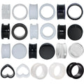 Unisex 4mm-20mm Silicone Tunnel Ear Plug Stretchers Flash Double Saddle Expander Acrylic Solid Ear Gauge for Children's Gift