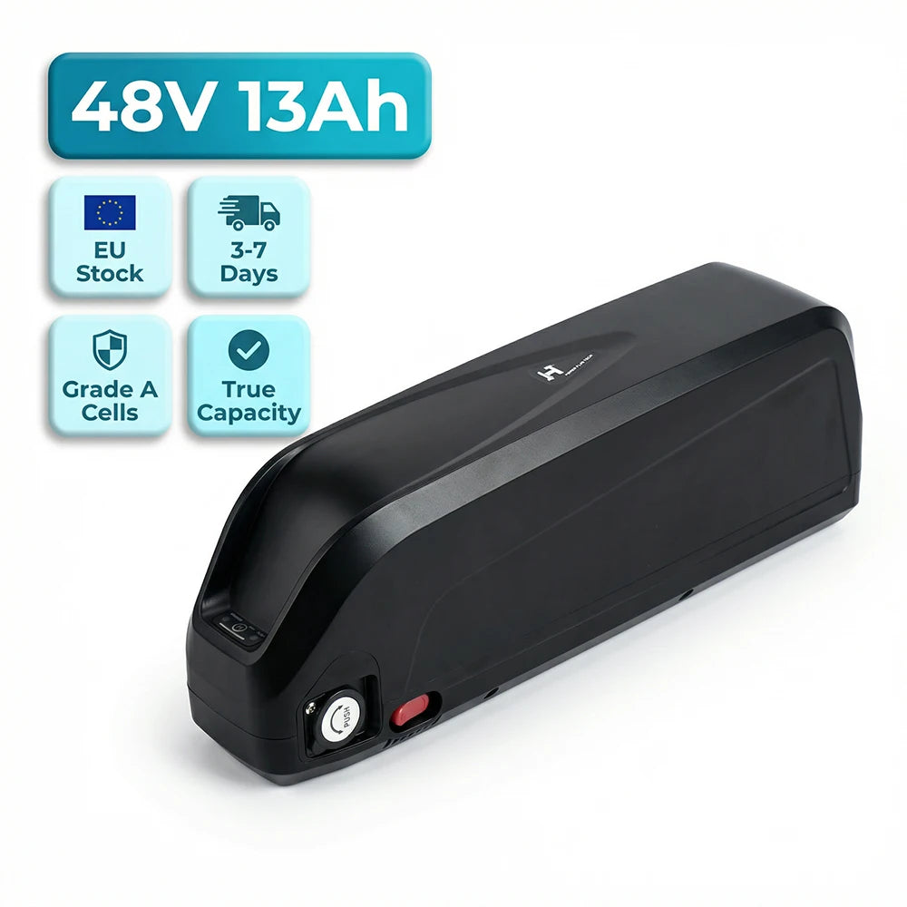 DE Stock 48V13Ah Premium Lithium Battery for Electric Bike 2600mAh Cells & 30A BMS with XT60 Interface