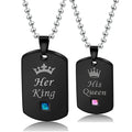 Stainless Steel Wholesale Micro Zirconia Simple Design Dog Tags Pendant Necklace for Couple