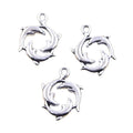 Tibetan Alloy Three Dolphin Show Charms Pendant for Bracelet Necklace Tailor Jewelry Findings