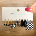 VKME Fashion Women Jewelry Black Heart Butterfly Earrings Set Wholesale