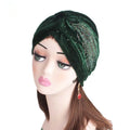 Women Velvet Turban Rhinestone Ruffle Hair Cap Chemo Headwrap Fashion Twist Turban for Canser
