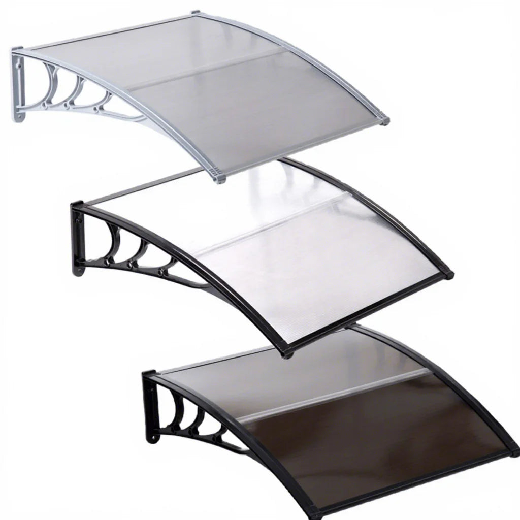 Outdoor Modern Aluminium Canopi Awning PC Rain Window Door Plastic Frame DIY Curved Canopy Toldos De Ventana Manual Operation