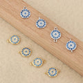 Wholesale Unique 925 Sterling Silver Disc Connector Pendant Mix Color Zircon Charm Pendant for Necklace Bracelet Jewelry Making