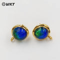 JFE78 Amazing Fashion 18k Real Gold Plated Coloured Glaze Studs Earrings Women Handmade Jewelry Accessory Findings Earrings