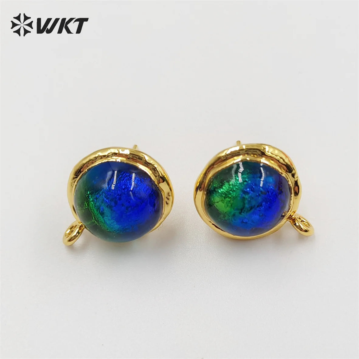 JFE78 Amazing Fashion 18k Real Gold Plated Coloured Glaze Studs Earrings Women Handmade Jewelry Accessory Findings Earrings