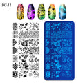 Customized Stainless Steel Nail Art Fingernails Template Stencil with Flower Butterfly Animal Designs Nail Stamping Plates