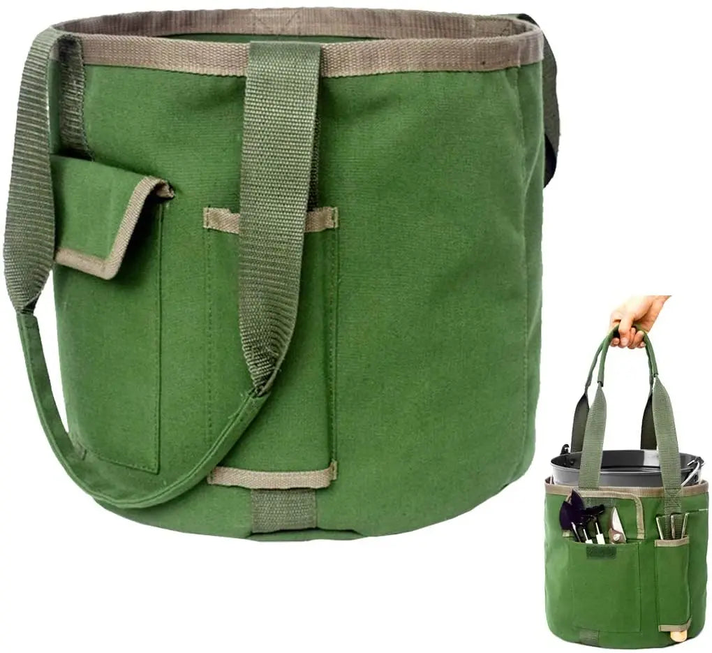 Gardening Tools Bucket Bag with Pockets Garden Tote Organizer for Women Men