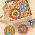 6pcs 5D Diamond Painting Coaster With Holder Flower DIY Diamond Art Crafts Embroidery Mosaic Art Picture Home Decoration Gift MegaBDM