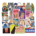 50Pcs American Cartoon King of the Hill Vinyl Graffiti Stickers for Laptop Bottle Funny Cartoon Sticker