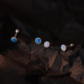 Luxury 925 Sterling Silver Gold Plated Stud Earrings for Women Flower-shaped Trendy Opal for Office Dressing Weddings Gift