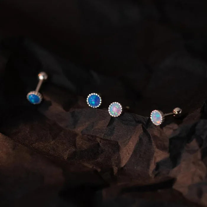 Luxury 925 Sterling Silver Gold Plated Stud Earrings for Women Flower-shaped Trendy Opal for Office Dressing Weddings Gift