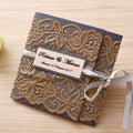 Custom Lace Material Tri-fold Card Invitation with Ribbon Cardstock Crafts Wedding Invitation Cards
