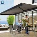 Motorized Retractable Full Cassette Awning  Folding Arm Awning for Patio
