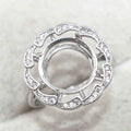 Sterling Silver 11*11mm Semi Mount Ring Empty Frame Blank Support Setting S925 Base Holder Without Center Stone for DIY Inlay