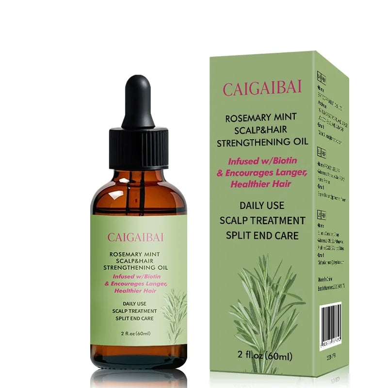 OEM 60ml Natural Rosemary Hair Oil Nourish Strengthening Scalp Care Organic Rosemary Oil for Hair Growth