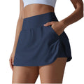 Custom Logo Anti-UV High Waist 2 in 1 Tennis Skirts Short Sport Golf Yoga Outdoor All in Match With Pocket Women's Skirts