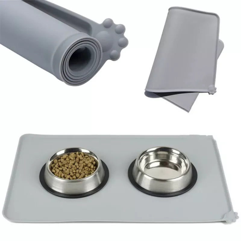 Food Grade Waterproof Pet Mat for Dog Cat Silicone Pet Food Pad Easy to Clean Silicone Dog Cat Bowl Mat Non-Stick