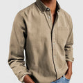 Regular Size Lapel Cotton Vintage Washed Faded Shirts Mens High Quality Cotton Shirts