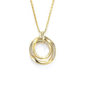 Whosale CZ Diamond Double Circle Necklaces 925 Silver Jewelry Necklace 14k Gold Plated Circle Pendant Necklace for Women